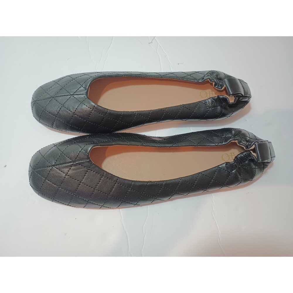 CATO Quilted Black Ballet Flats Elastic Scrunch Back Slip On Shoes Womens Size 8